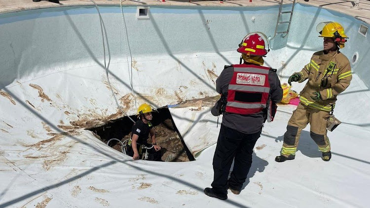 The sinkhole was 13m deep.