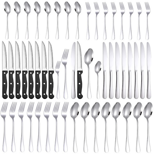 Title 2, Stainless Steel Tableware Set 48 Pieces Steak K...