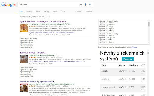 Návrhy klíčových slov v Googlu pro SEO a Copy