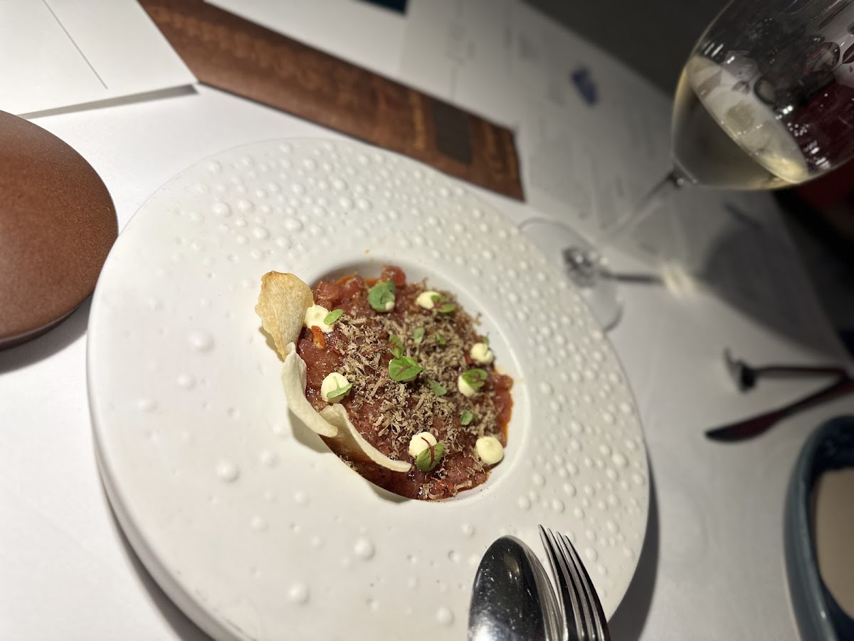 Bluefin tuna tartare with black truffle and saffron