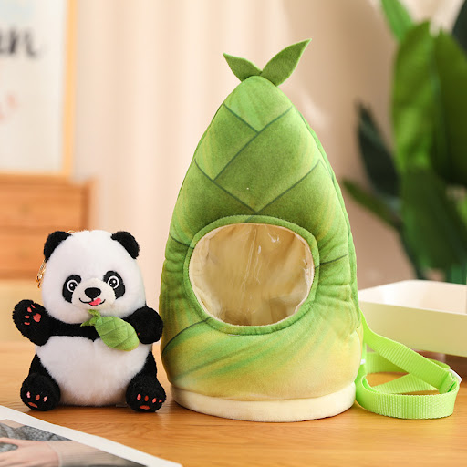 Title 7, Creative Bamboo Shoot Panda Plush Toy Backpack,...