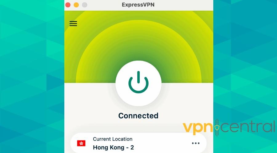 expressvpn connected to hong kong location