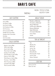 Bari's Cafe menu 8