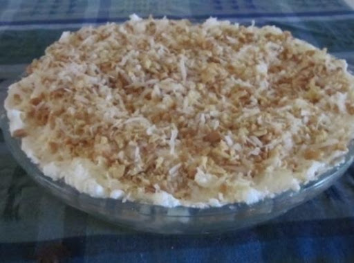 Fresh Tropical Fruit No-Bake Pie; made with raw fruit