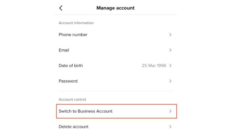 Tap on Switch to Business Account > Next - DSers