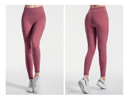 Title 7, Mesh striped yoga pants for women, breathable a...
