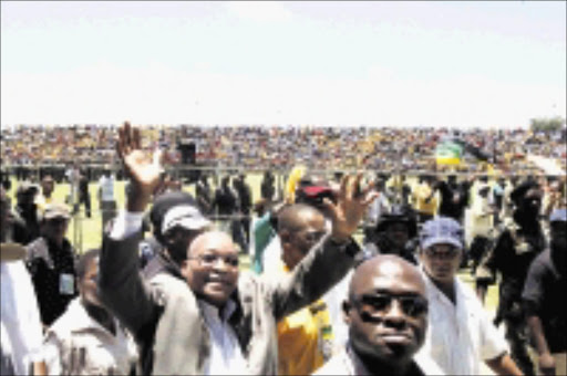 UNITY CALL: ANC president Jacob Zuma called for unity during the ANC's Umkhonto we Sizwe 47th anniversary celebration in Mangaung yesterday. 16/12/2008. © Sowetan. Pic. Antonio Muchave.