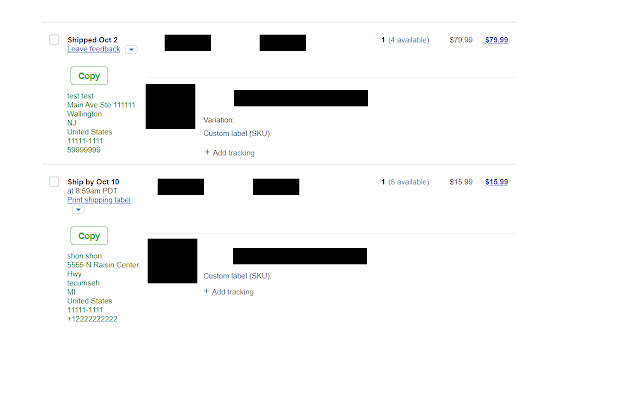Ebay Copy Address Dropshipping chrome extension