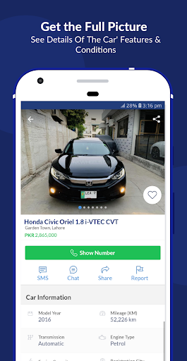 Screenshot PakWheels: Buy & Sell Cars