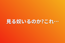 見る奴いるのか?これ…