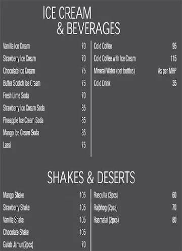 Mithaas Restaurant, Ashirwad Complex menu 