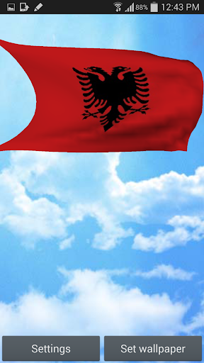 3D Albania Flag Live Wallpaper