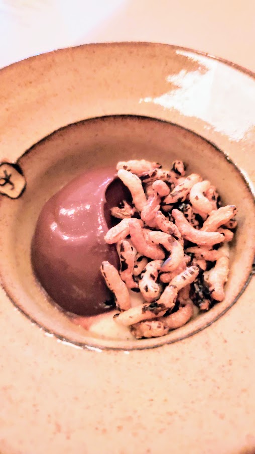 A Dinner at Erizo finishes with dessert that includes chocolate with wild rice