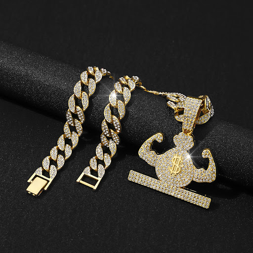 Title 1, Hot Sale Hip-hop Street Hercules Purse Necklace...