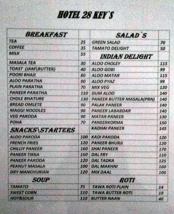 Hotel Apple 9 menu 