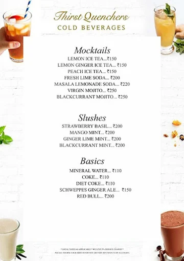 August Cafe menu 