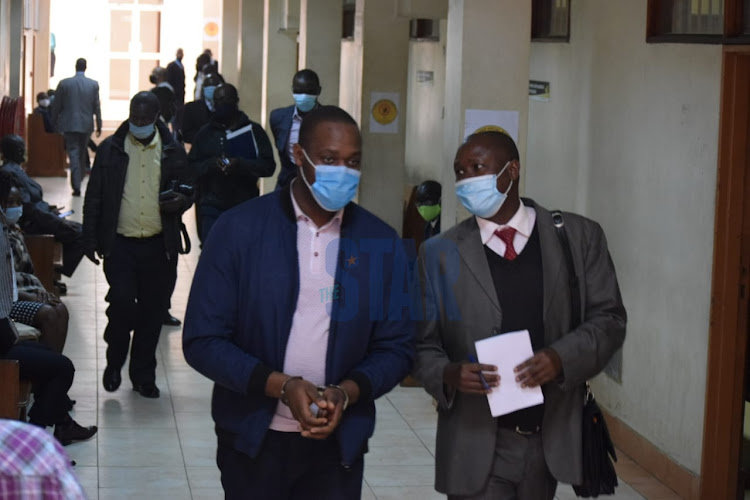 Robert Bodo when he appeared at the Millimani Law Courts for plea taking on charges of Failing to secure a firearm contrary to section 4A (b) the firearms act CAP 114, laws of Kenya on September 10, 2020.