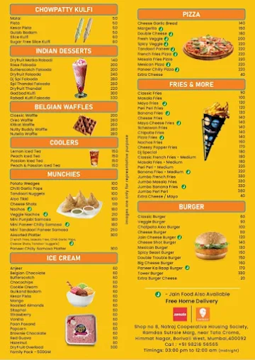 Dessert Junction menu 