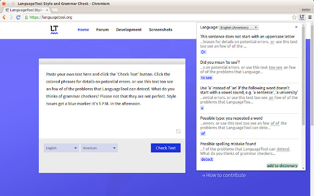 LanguageTool (old version) chrome extension