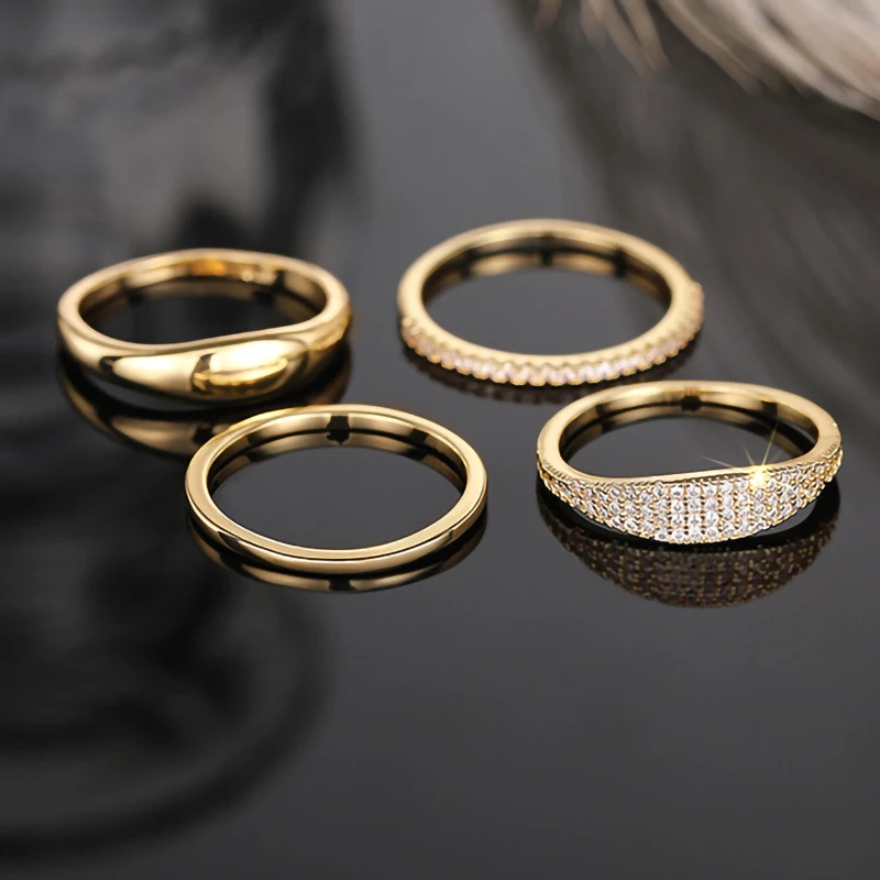 Title 11, Ensemble Anneau Quatre Pièces et Bracelet Simpl...