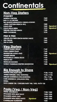 The Flavours menu 1