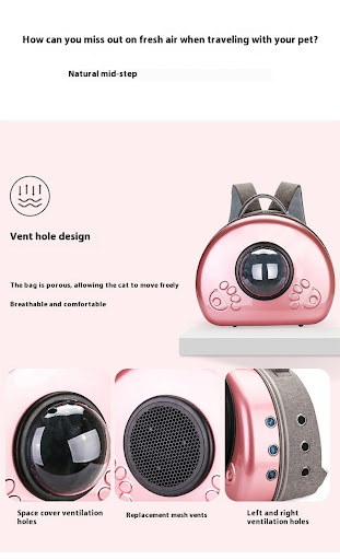 Title 3, Transparent Space Capsule Pet Portable Breathab...