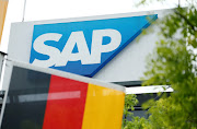 The logo of German software group SAP is pictured at its headquarters in Walldorf, Germany.