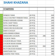 Shahi Khazana menu 3