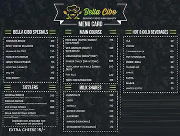 Bella Cibo menu 