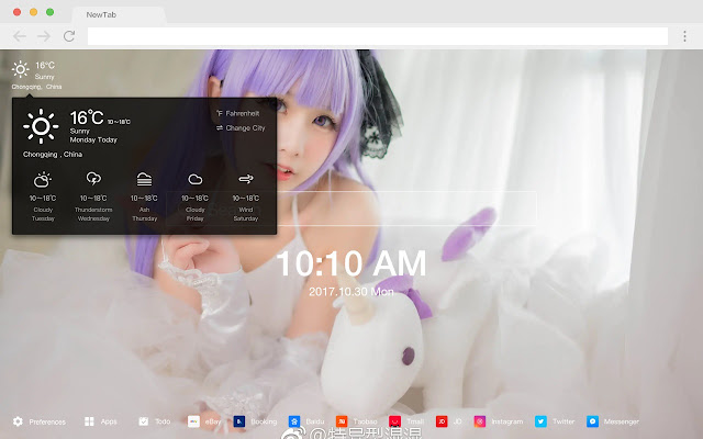 Lavender Hair HD Pop Beauty New Tabs Theme