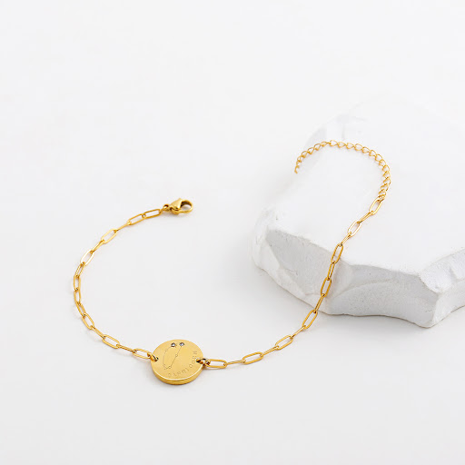 Title 30, Titanium Steel 18K Gold Round Plate Twelve Cons...