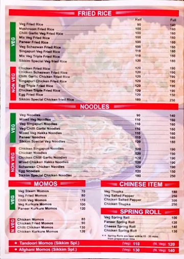 Sikkim Fast Food menu 