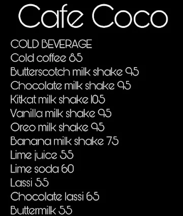 Cafe Coco menu 