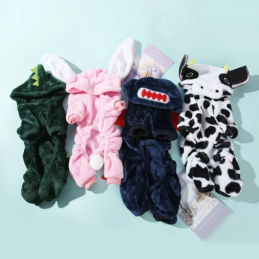 Fleece Dog Clothes Cosplay Pet Hoodies Winter Warm Dog Coat Jacket For Small Dogs Jumpsuits Chihuahua Yorkie Clothes Pet