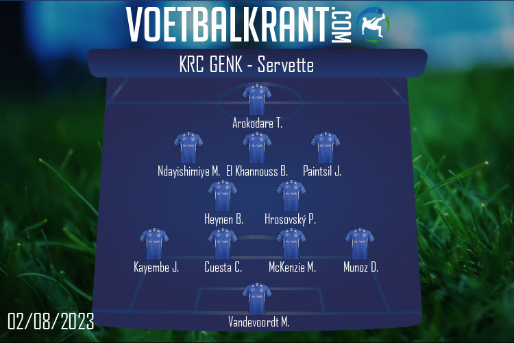 Opstelling KRC Genk | KRC Genk - Servette (02/08/2023)