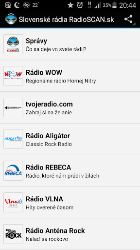 Slovenské rádia RadioSCAN free