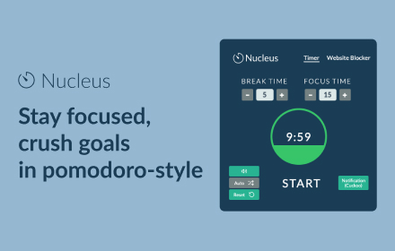 Nucleus: A Pomodoro Timer and Website Blocker chrome extension