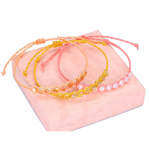 Title 5, Handmade Cubic Crystal Bead Bracelet, an elegan...