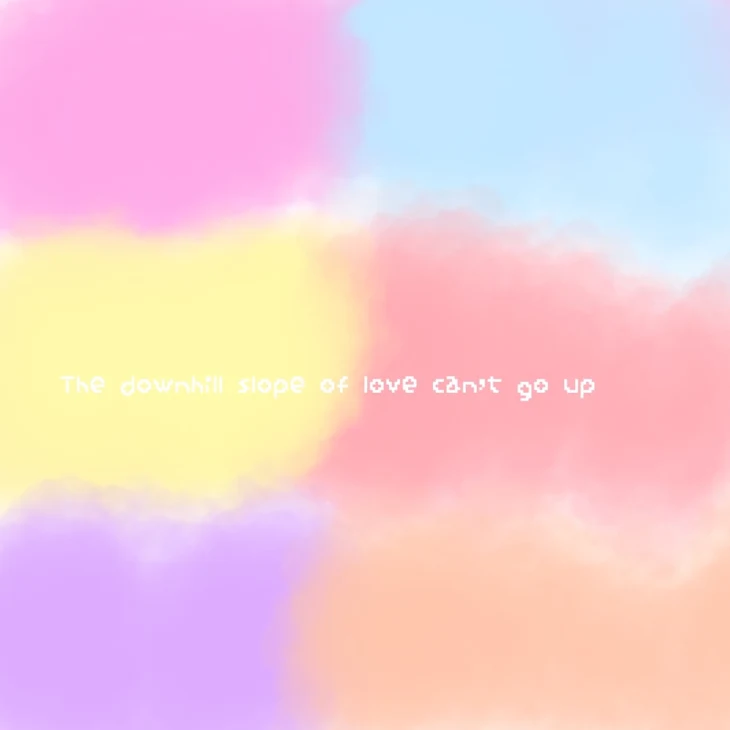 「The downhill slope of love can't go up」のメインビジュアル