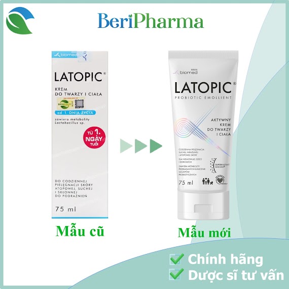 Latopic Kem Dưỡng Ẩm, Dịu Ngứa Da Dị Ứng Latopic Face And Body Cream 75Ml