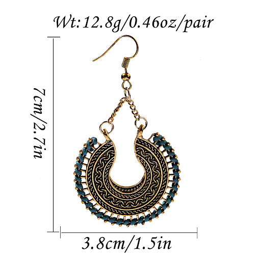 Title 12, Bohemian Ethnic Style Earrings, Retro Court Wea...