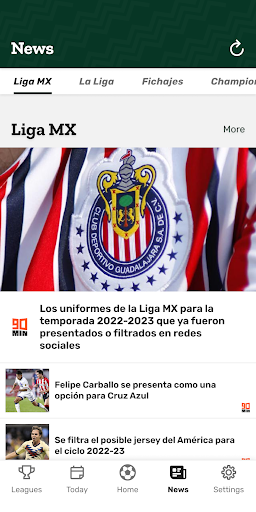 Screenshot Resultados MX Soccer Results