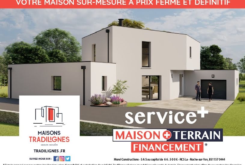  Vente Terrain + Maison - Terrain : 836m² - Maison : 106m² à Les Moutiers-en-Retz (44580) 