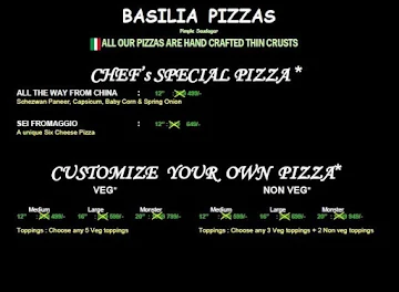 Basilia Pizza menu 