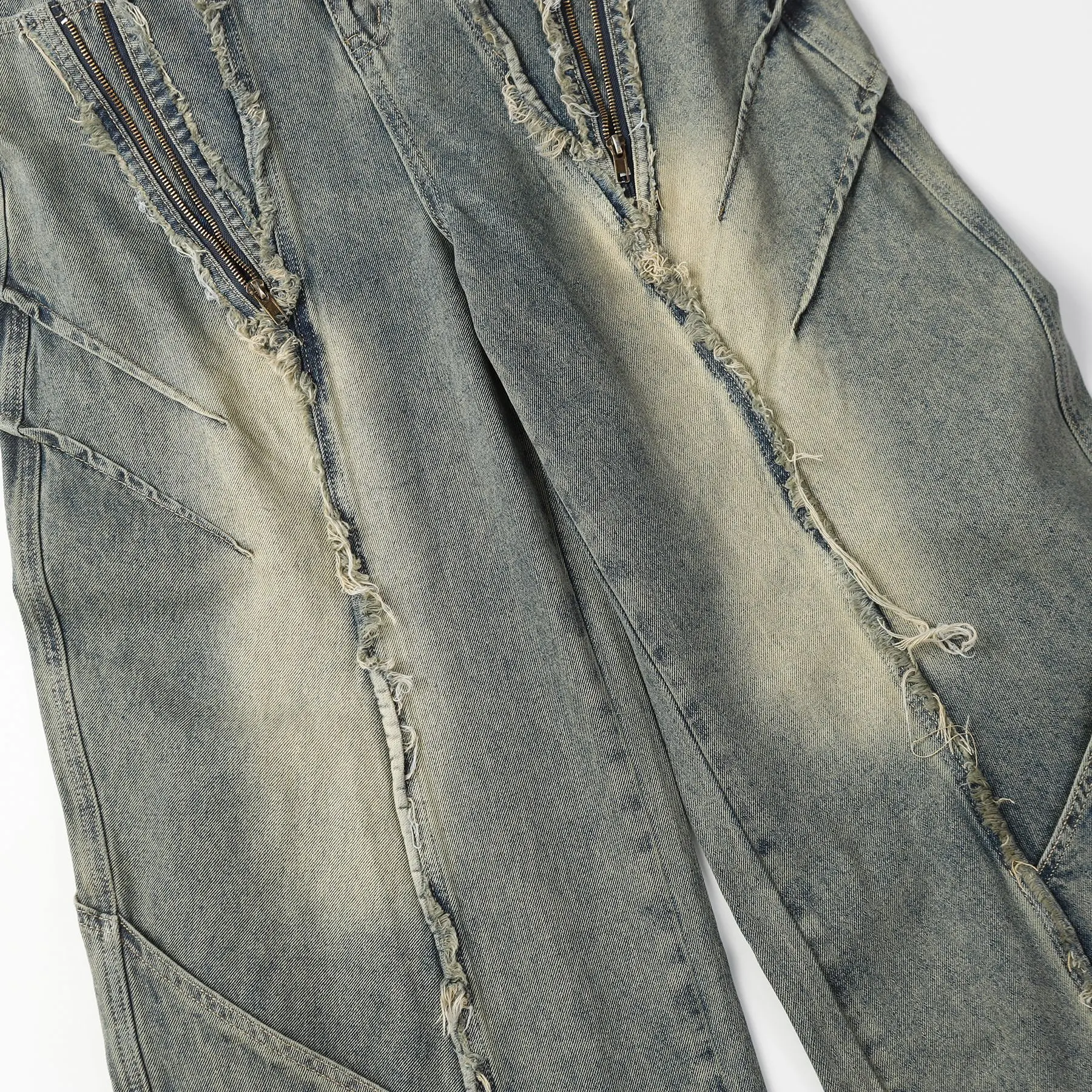 Title 10, Pantalon de jean homme effet délavé et usé, pou...