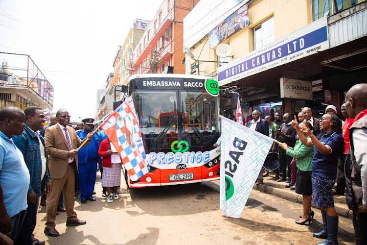 Embassava sacco management receive the buses on May 19,2023