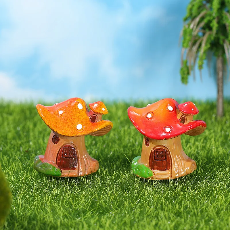 Adornos de resina creativos Casa de hongos Decoración de micro paisajes de musgo Perfectos para jardines, terrarios y manualidades únicas