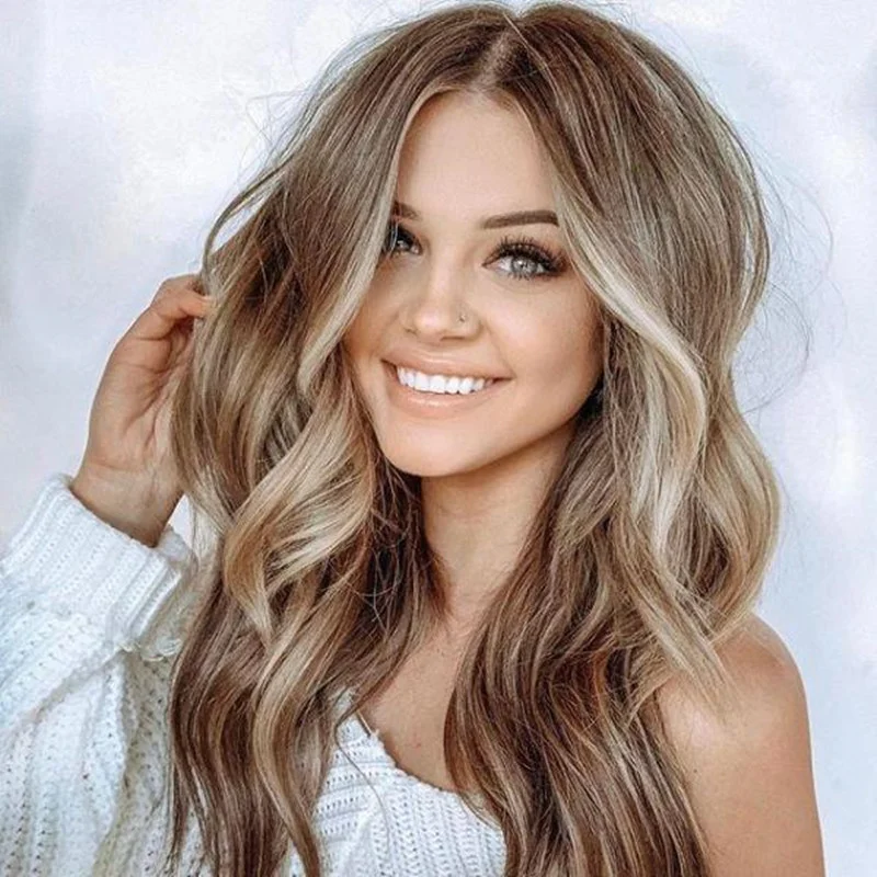 Female wig dyed with long curly hair. Instantly transform your look with this high-quality wig and create a fabulous new