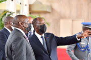 President Cyril Ramaphosa is welcomed by his Ivory Coast counterpart Alassane Dramane Ouattara during a visit on Thursday to Abidjan.