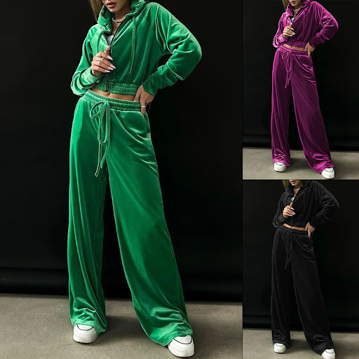 Title 2, Womens Hoodie Gold Velvet Sports Casual Pants ...